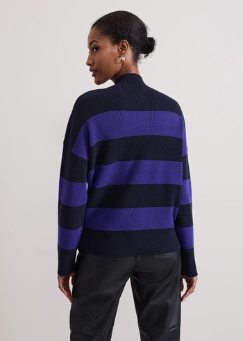 Phase Eight Sammi Stripe Knitwear Navy USA | 1206385-HX